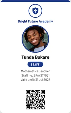 The Crest ID card design for staff