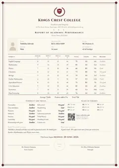 The Prestige report card design